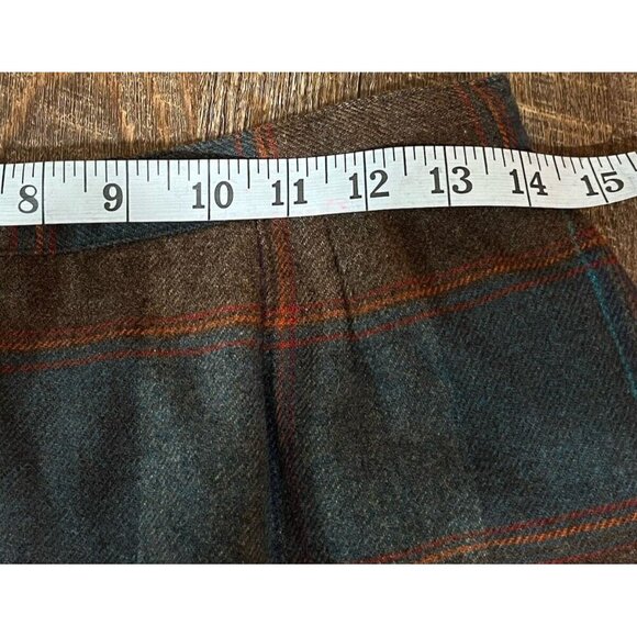 Vintage 70s Plaid Wool High Waisted John Meyer Retro Midi Skirt Women's Size 14 - Picture 11 of 11